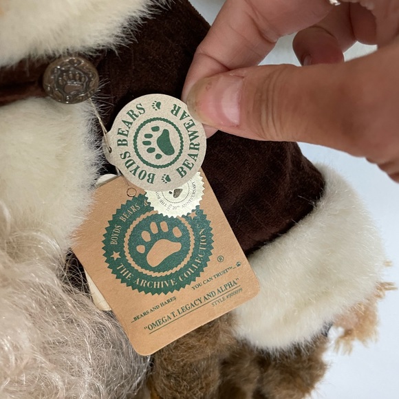 NIB Boyds Mohair Bear Vintage 2000 Omega T Legacy with baby Alpha and timepiece - Picture 9 of 13